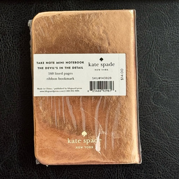 Kate Spade "The Devil's In the Details" mini rose gold notebook (NWT) - Picture 2 of 5